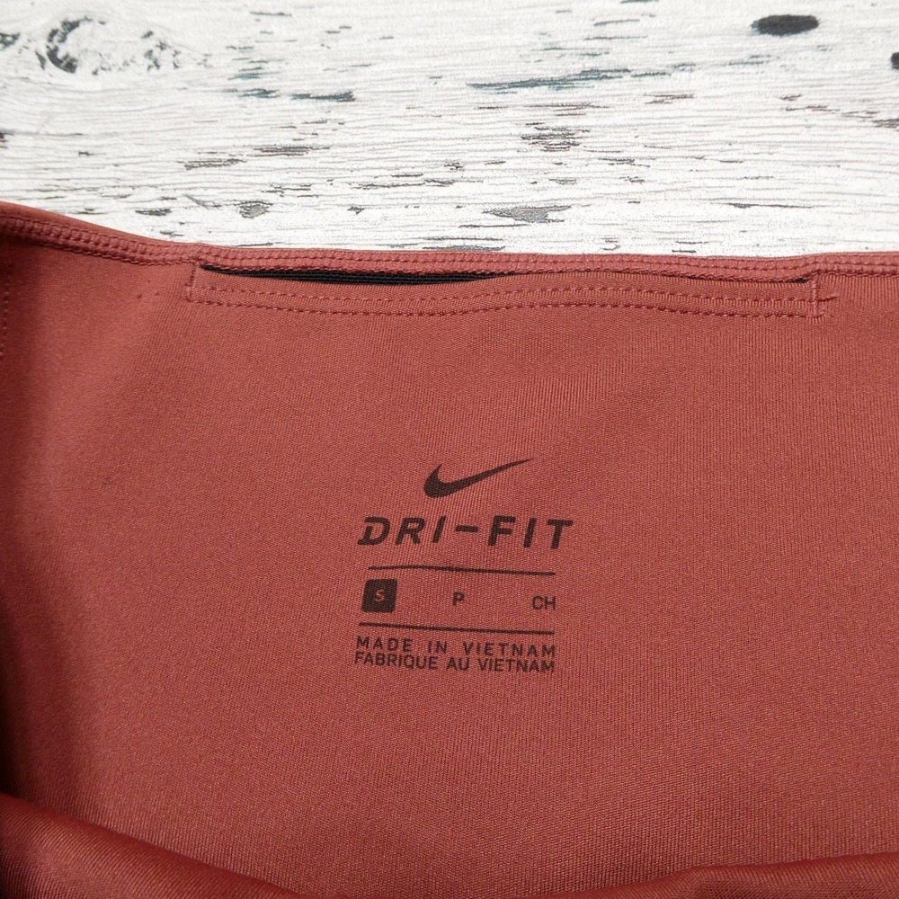 Nike Dri-FIT Shorts Womens Small Brown High Rise 6 Inseam Bike Running Stretch - Picture 3 of 9